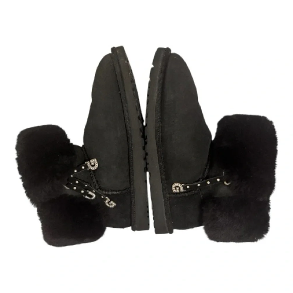 UGG Azalea Boots Black with UGG Silver Rhinestone Bling Letters size 9 - Picture 9 of 11